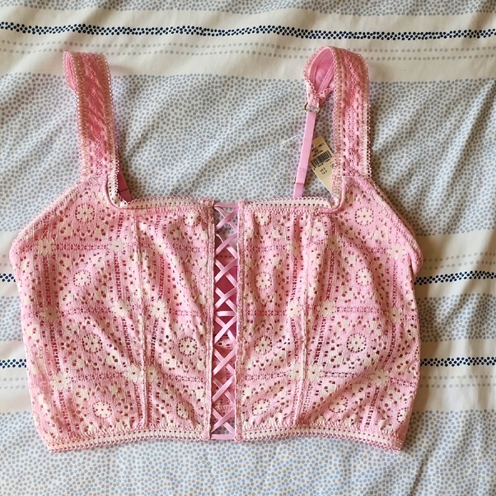 NWT Aerie Pink Cropped Tanktop